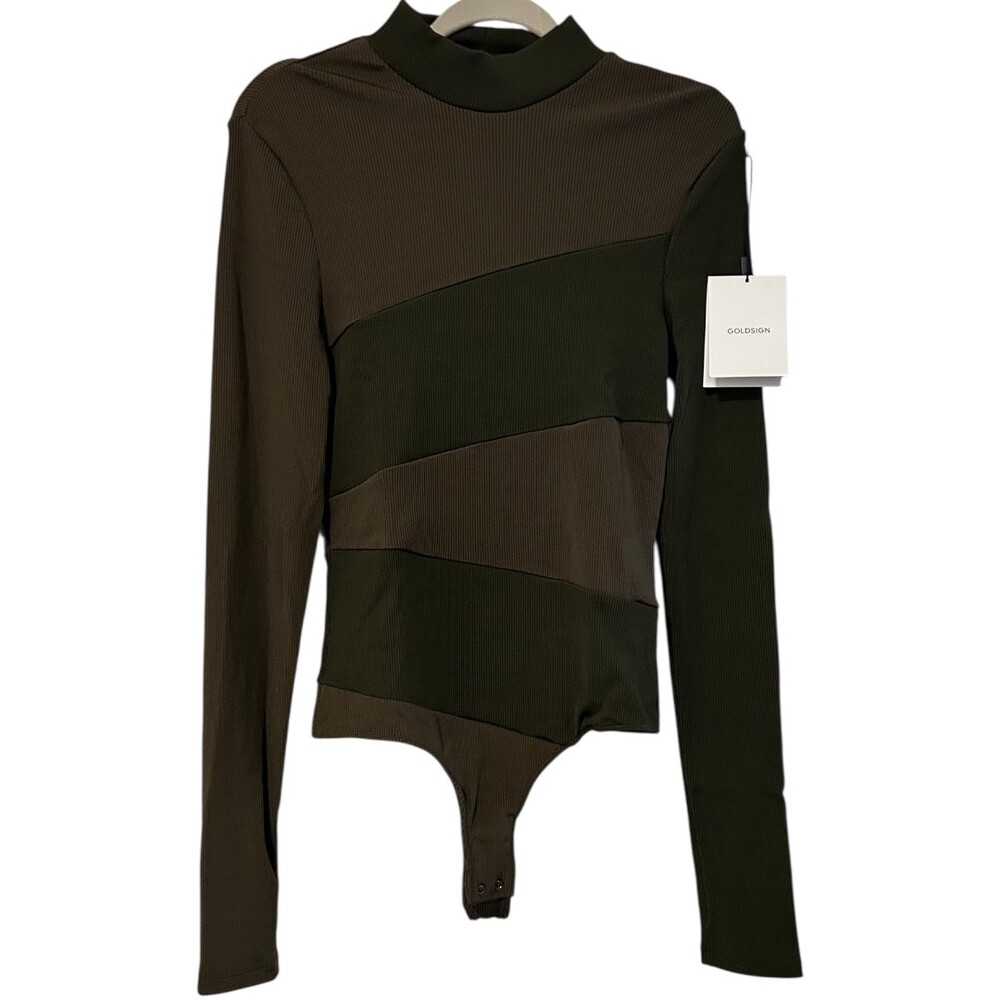 NWT Goldsign Pieced Mock Neck Bodysuit - Picture 3 of 9